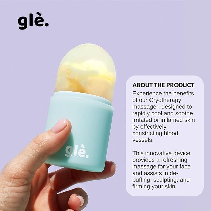 Cryotherapy Ice Massager Infused with Niacinamide - Cryo ICY Pops Face Massage Ice Roller | Cryotherapy Cooling Facial Ice Massager - for Face & Eyes