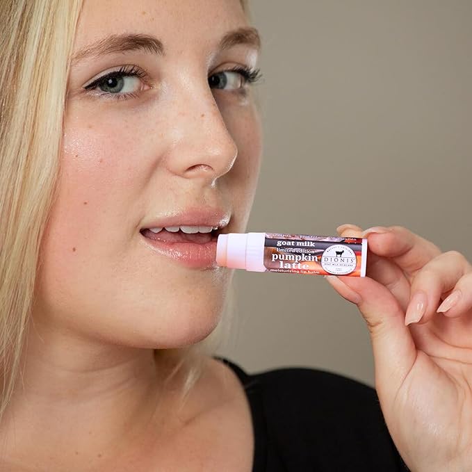 Dionis Goat Butter Overnight Lip Mask & Lip Balm Kit - Goat Milk, Jojoba & Moringa Oils Moisturize & Repair Chapped Lips Overnight while Lip Balm Keeps Moisture Locked In All Day, Pumpkin