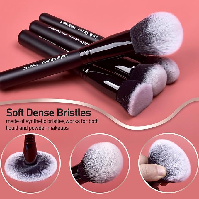 29pcs Black Professional Makeup Brush Set Kabuki Powder Concealers Eye shadows Blush Eyeliner Eyebrow Contour Eye blending Brushes (29pcs brush)