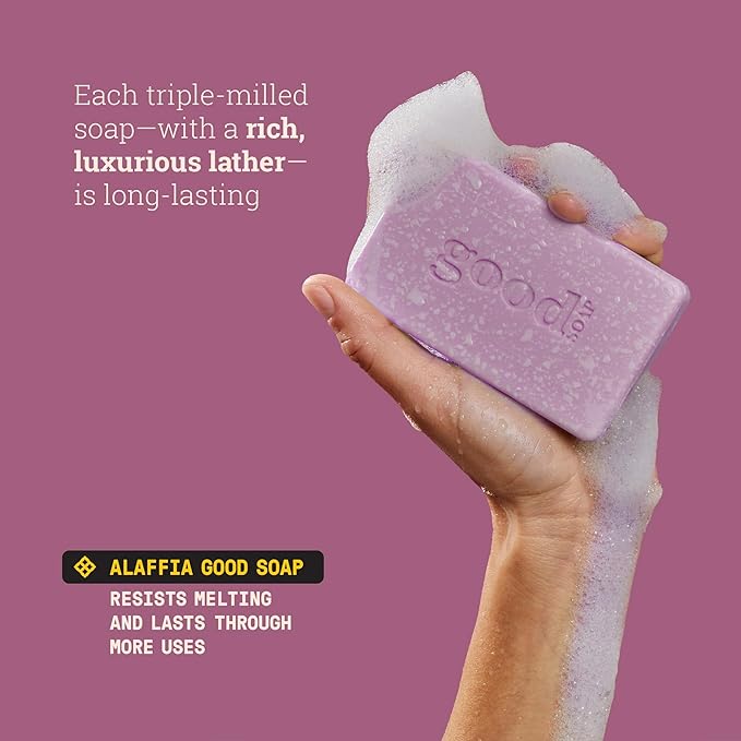 Alaffia Lavender Good Soap Value Pack 4 Count, 20 OZ