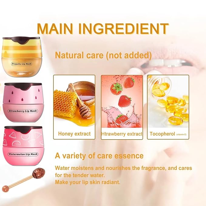 Bee Lip Balm Honey Pot, Watermelon (Watermelon)