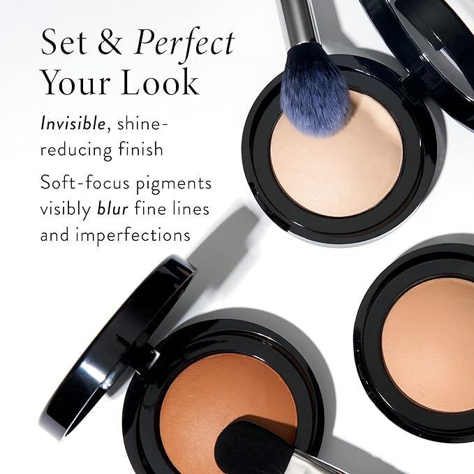 LAURA GELLER NEW YORK Baked Blurring + Setting Powder, Translucent Makeup Setting Powder For Soft-Focus Finish, Minimize Fine Lines and Pores, Porcelain/Fair