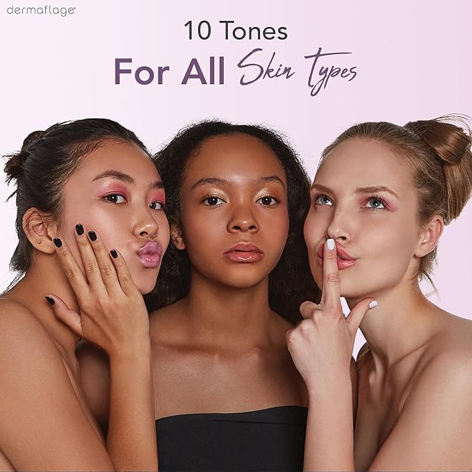 Dermaflage Full Coverage Concealer Cream, Tan, 11 Versatile Shades, Waterproof, Non-Greasy, Matte Finish, Conceals Acne, Dark Circles, Blemish Spots, Tattoos, Bruises, Scars