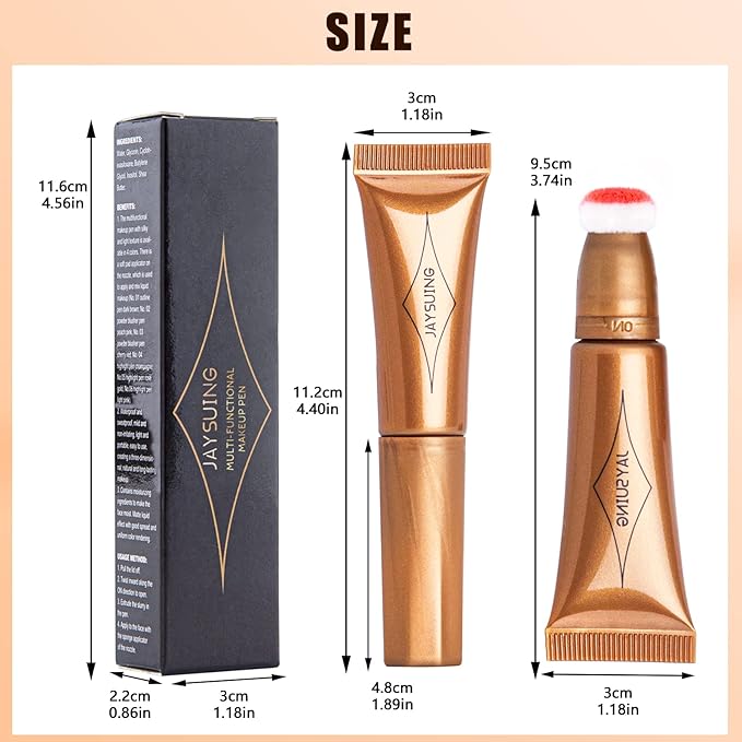 Blush Wand Liquid Cream Blush Stick with Cushion Red Blush)