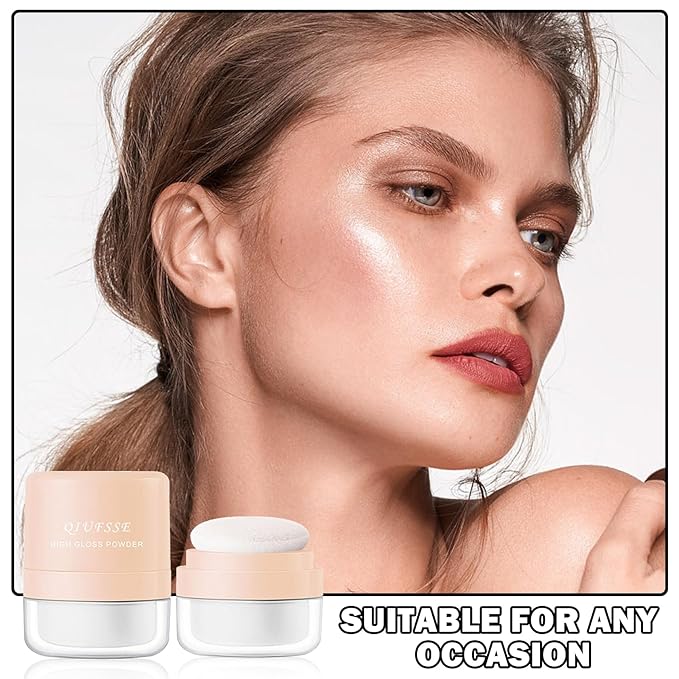 Body Hair Glitter Powder Highlighter Makeup Powder Polvo Makeup-Pearl White