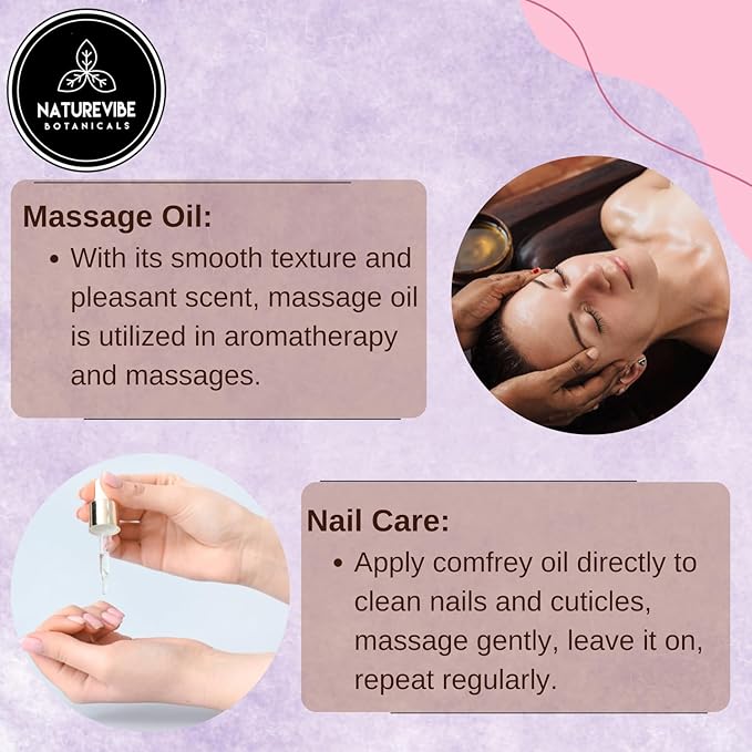 Naturevibe Botanicals Comfrey Oil 32 Ounces | 100% Pure and Natural | Great for Skin Care and Hair Care