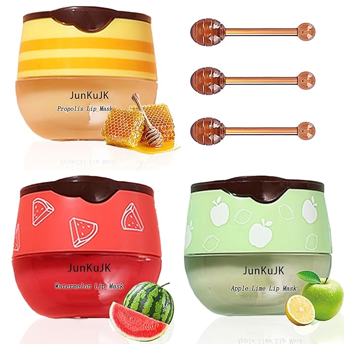 3 Pcs Bee Lip Balm Honey Exfoliator