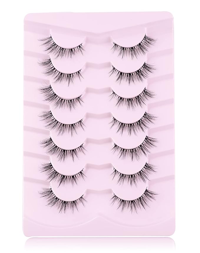 Onlyall Cat Eye Lashes Natural Lashes False Eyelashes Fox Eye Lashes False Lashes 7 Pairs D5