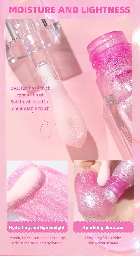 2PCS Cosmetics Color Changing Lip Oil V2, Magic Color Changing Lip Oil Cosmetics, Plumping Lip Oil Moisturizing Lip Gloss, Long Lasting Lip Glow Oil Non-sticky Warm Change Glitter Lip Tint (Pack of 2)