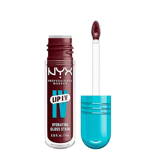 NYX PROFESSIONAL MAKEUP Lip IV Hydrating Glossy Lip Stain with 12HR Hydration - Mauve N Moist (Purple)