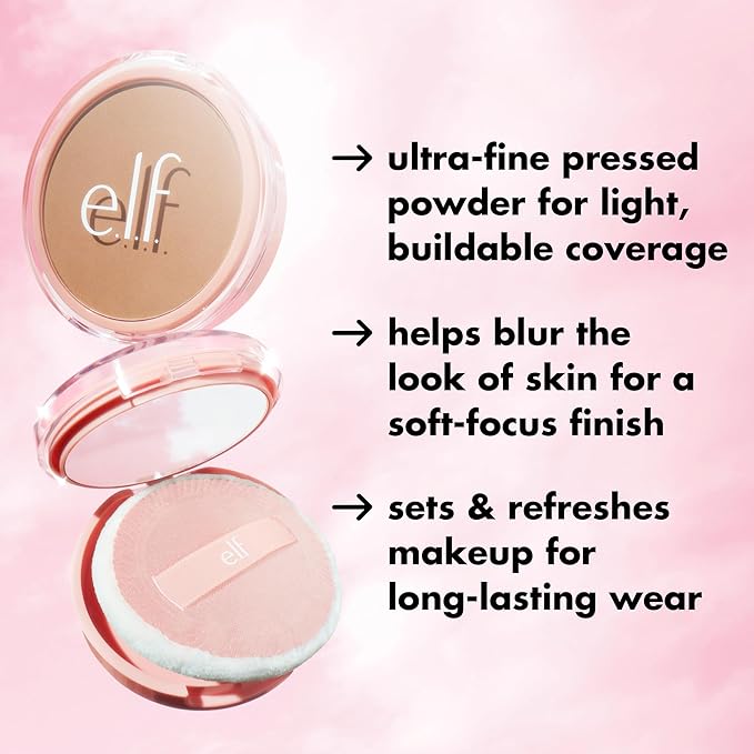 e.l.f. Halo Glow Powder Filter, Ultra-fine Finishing Powder, Smooths The Look of Pores & Fine Lines, Creates A Soft-Focus Glow, Vegan & Cruelty-Free, Medium Neutral