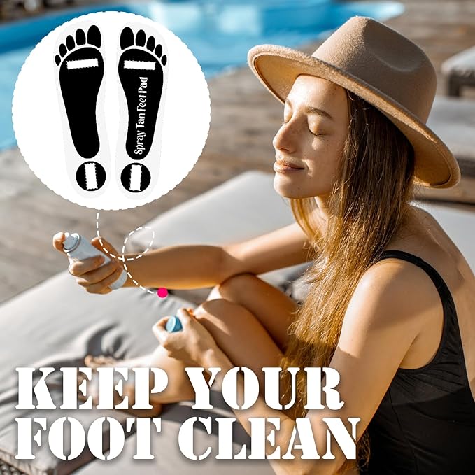 Nuenen 120 Pairs Spray Tan Feet Pads Protectors Disposable Adhesive Spray Tanning Pads Sticky for Sunless Spray Tanning Lasting Tent Protect Foot, 240 Feet