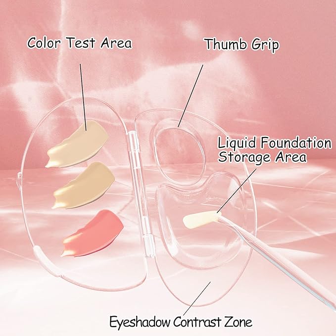Makeup Mixing Palette, Acrylic Palette and Spatula, Upgraded Foundation Palette, Foundation Mixing Tray for Makeup Artist and Beginner