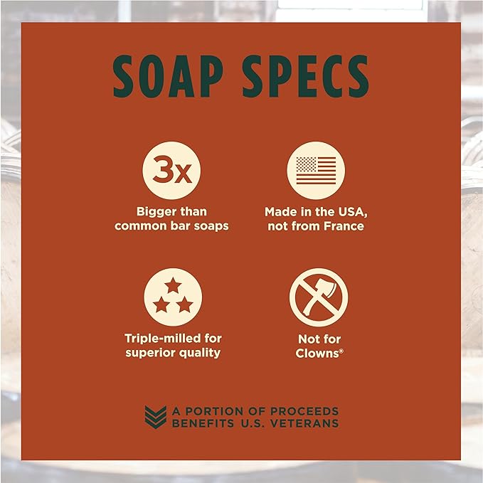 Duke Cannon Supply Co. Big Brick of Soap Bar for Men Big American Bourbon (Charred Oak Barrel Scent) - Extra Large, All Skin Types, 10 oz. (3 Pack)