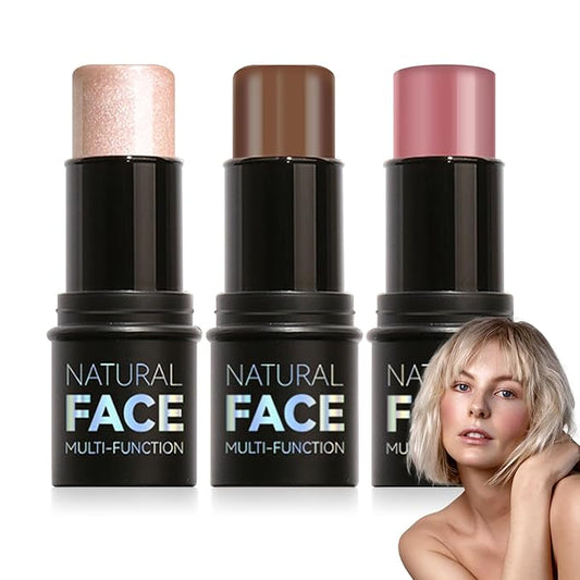 3P Cream Blush Stick with Brush,Waterproof Multi Cream Makeup F256