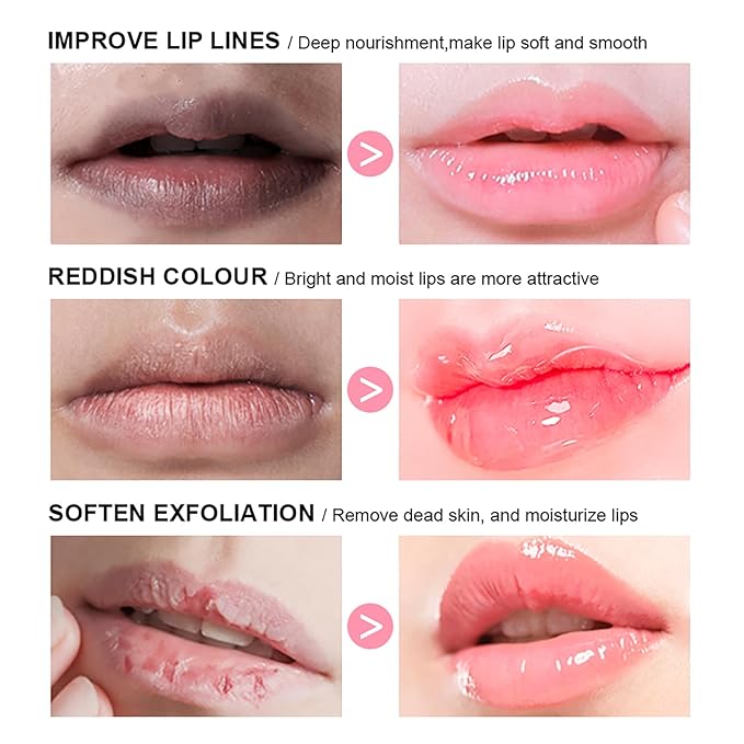 2Pcs Lip Glowy Balm and Lip Sleeping Mask Set, with 4 Flavor Options - Reduce Lip Lines, Enhance Lip Color, Hydrate & Plump Dry Chapped Lips Care (Grape)