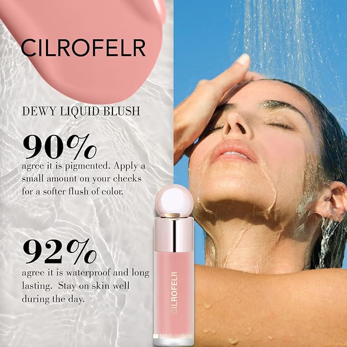 Cilrofelr Dewy Liquid Blush, Soft Cream Liquid Blush Coral Red)