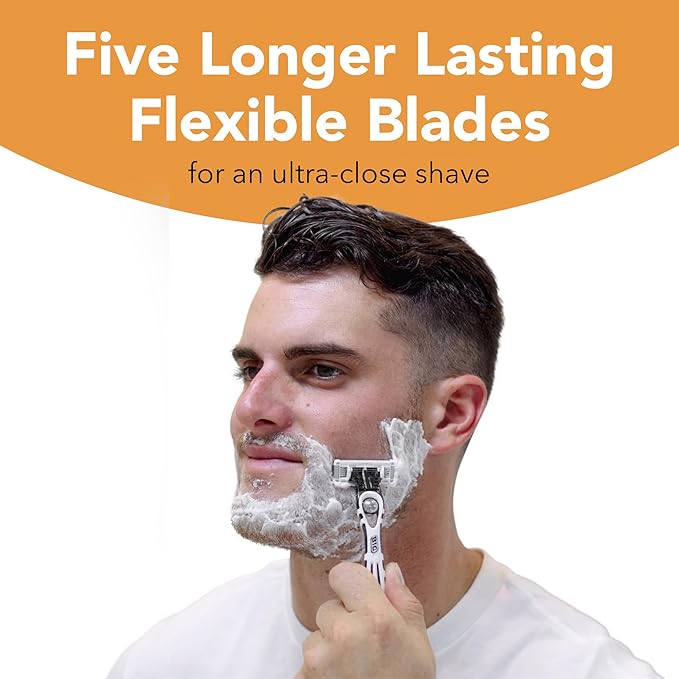 BIC Flex 5 Sensitive Men's Disposable Razors, Perfect for Father's Day, 5-Blade Precision for a Close Shave, 5-Pack