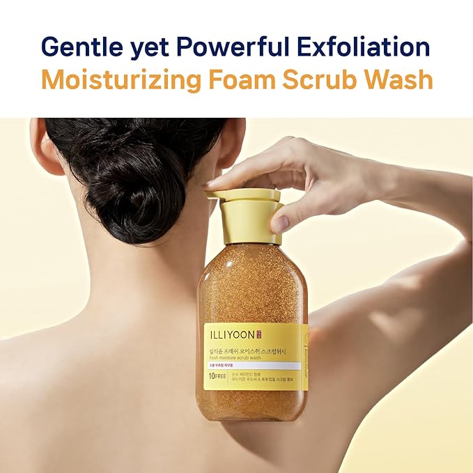 ILLIYOON Fresh Moisture Body Scrub Wash 400ml(13.53 Fl Oz) Vitamin C, walnut shell and soft grape seed powder, Exfoliating Scrub for Silky Smooth Skin