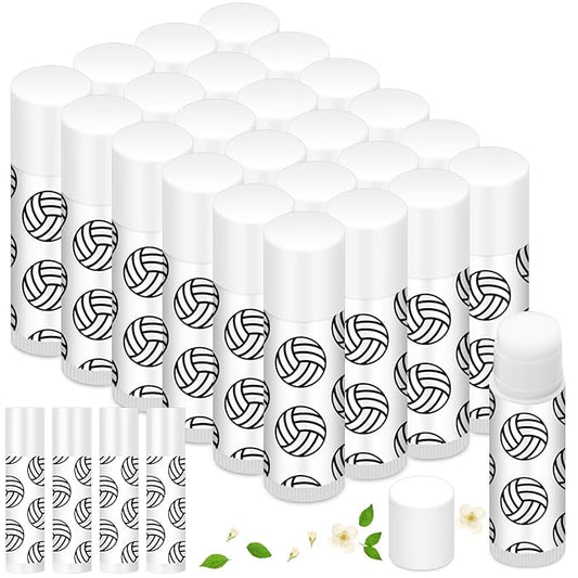 Demissle 24 Pcs Sports Team Gifts Sports Lip Balm Sports Party Favors Sports Theme Lipstick for Team Gifts(Volleyball)
