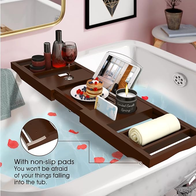 Bathtub caddy tray for tub,
