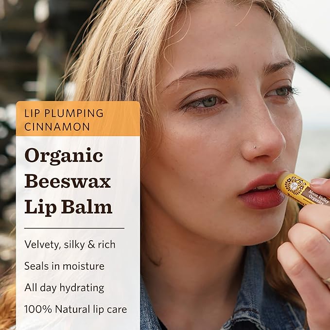 Moon Valley Organics Beeswax Lip Balm for Moisturizing Lips and Cuticles (ZINGY CINNAMON, 1-Pack)