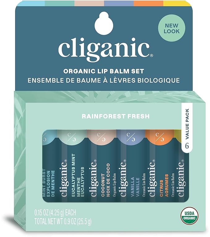 Cliganic Organic Lip Balm Set (4