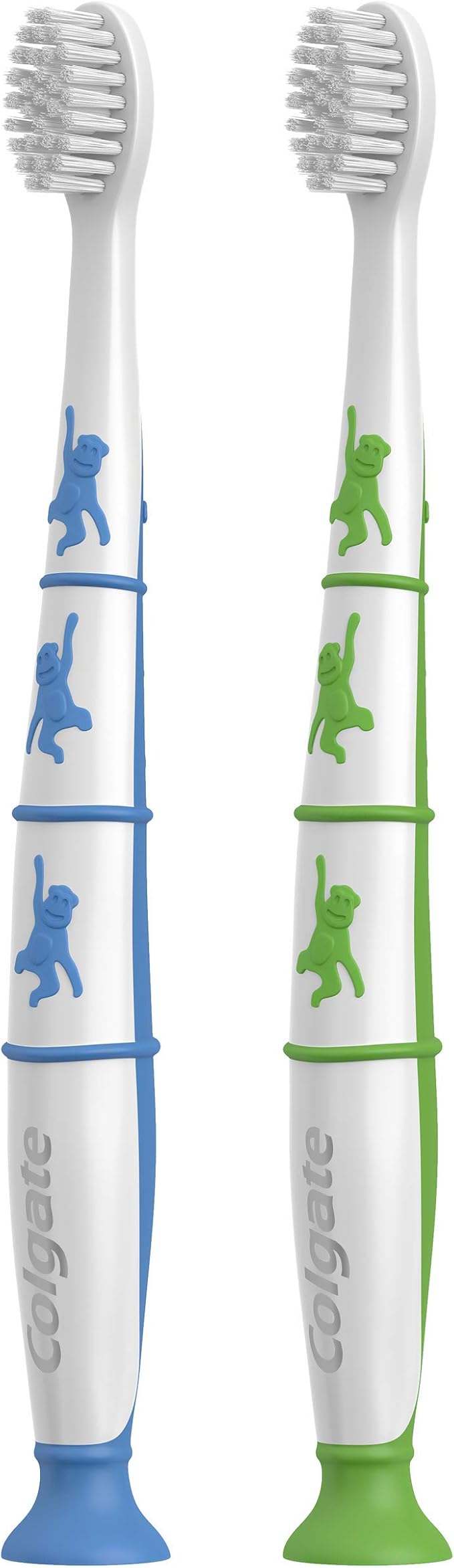 Colgate Zero Kids Toothbrush with Extra Soft Bristles and Suction Cup Holder, BPA Free - 2 Count