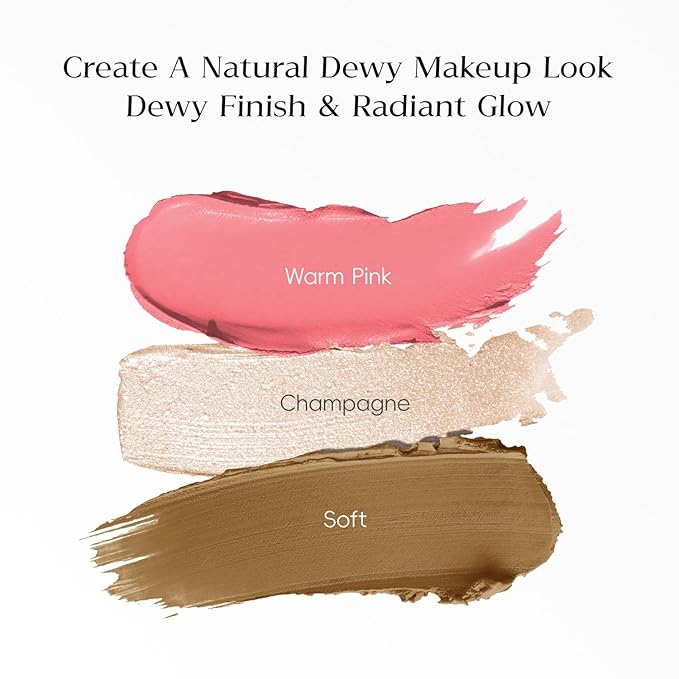 Trio Contour Sticks Set, Highlighter Stick & Bronzer Stick & Blush stick for Cheek+Lip,Highlight and Contour to Create a Natural Dewy Makeup Look for Fair | Set of 45g/1.6fl.oz