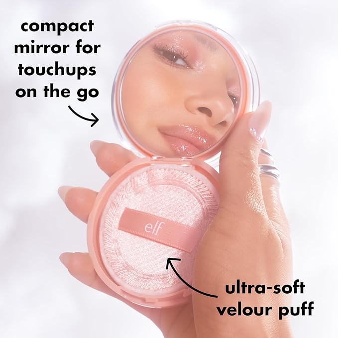 e.l.f. Halo Glow Powder Filter, Ultra-fine Finishing Powder, Smooths The Look of Pores & Fine Lines, Creates A Soft-Focus Glow, Vegan & Cruelty-Free, Light Warm