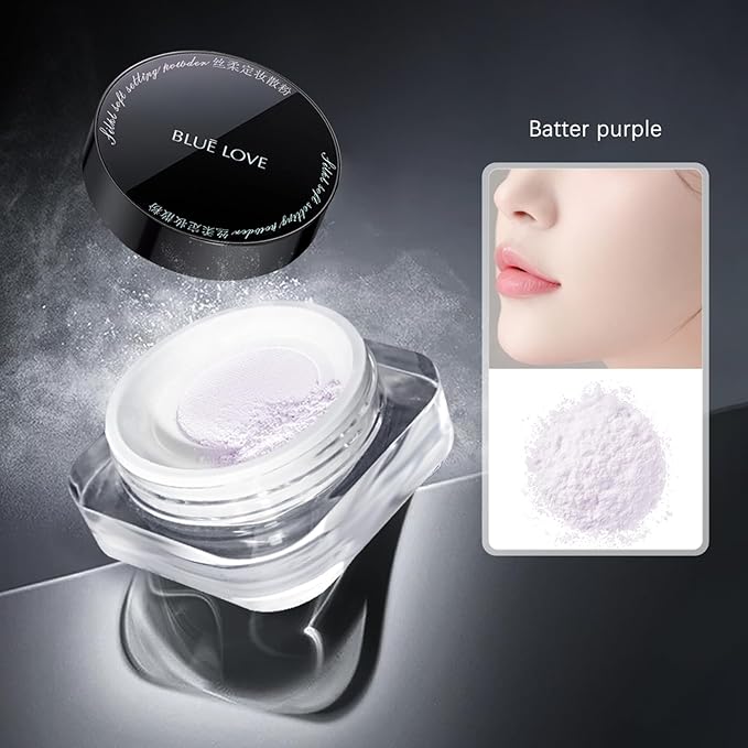 BLUE LOVE Setting Powder Makeup for Oily Skin, Loose Powder(Purple)