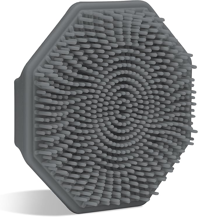 Sud Scrub® Antimicrobial Silicone Face Scrubber, 1 Pack, Gentle Face Exfoliator for Sensitive Skin, Eco Friendly Facial Cleansing Brush, Exfoliating Face Brush for Men and Women (Charcoal)