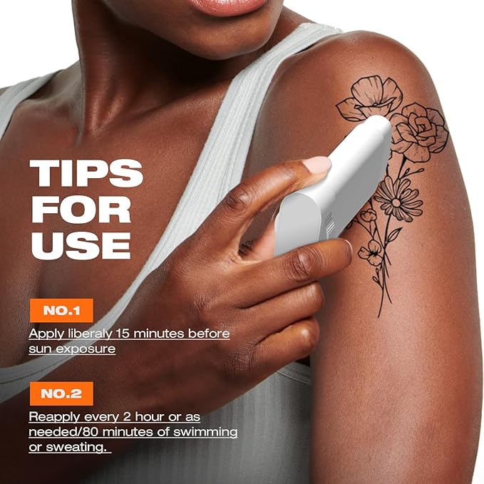 Sexymix Tattoo Sunscreen Stick, SPF 50 Waterproof Sunscreen Stick Broad Spectrum UVA/UVB Protection 0.7 oz with Zinc Oxide, Tattoo Aftercare Sunscreen for Tattoos Non-Dirty Hands Available Anytime