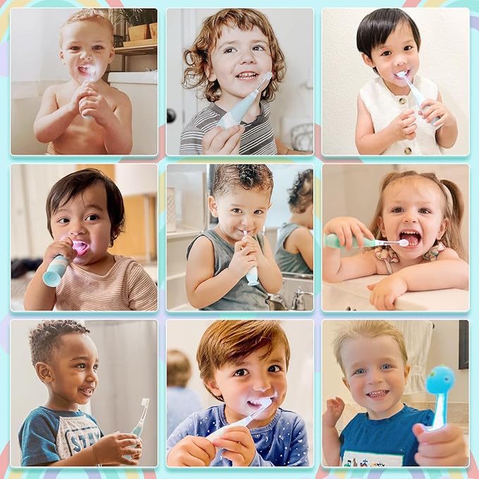Papablic Replacement Toothbrush Heads - 4 Count | Compatible BabyHandy & Toddler Sonic Electric Toothbrushes (18-36 Months)