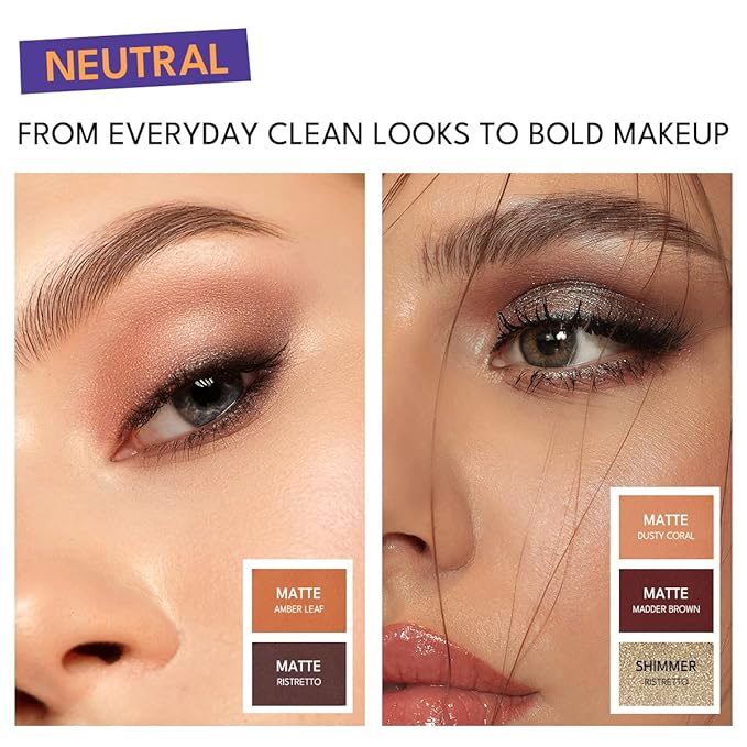 45 Shades Eyeshadow Palette, Highly Pigmented Neutral Tones