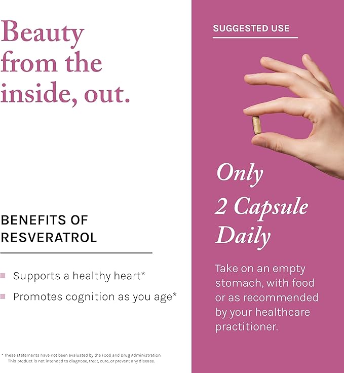 Reserveage Beauty, Keratin Hair Booster with Biotin & Resveratrol, Hair and Nail Growth Supplement for Men and Women, Supports Healthy Thickness and Shine with Biotin, 60 Capsules (30 Servings)