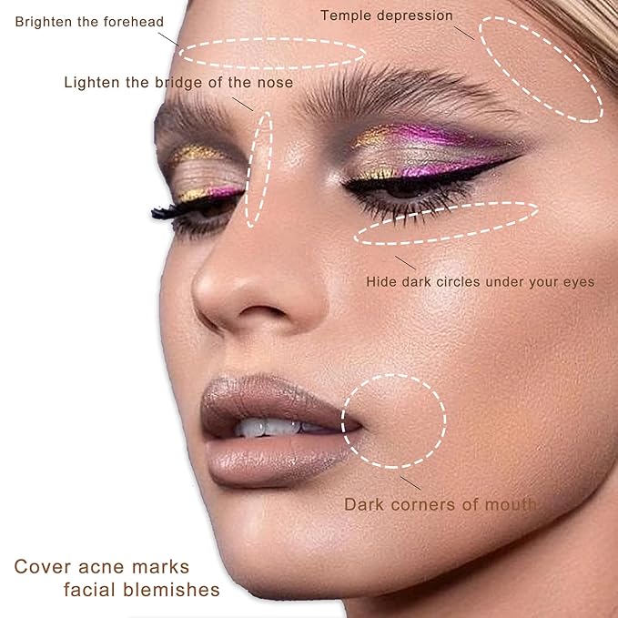 Cream Concealer Corrector Correcting Contour Makeup Set under Eye Concealer Cream Kit for Dark Circles and Blemish 18