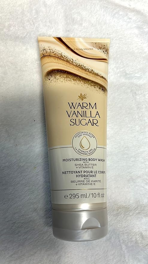 Bath and Body Works WARM VANILLA SUGAR Moisturizing Body Wash with Shea Butter and Cocoa Butter - Full Size