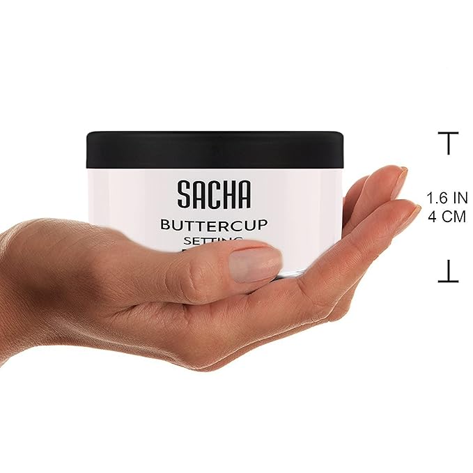 Sacha BUTTERCUP No Color Setting Powder Makeup 1.75 Oz. Translucent Setting Powder for Oily Skin Finishing Powder Loose Powder Makeup Blurring Powder Blurs Fine Lines and Pores For All Skin Tones