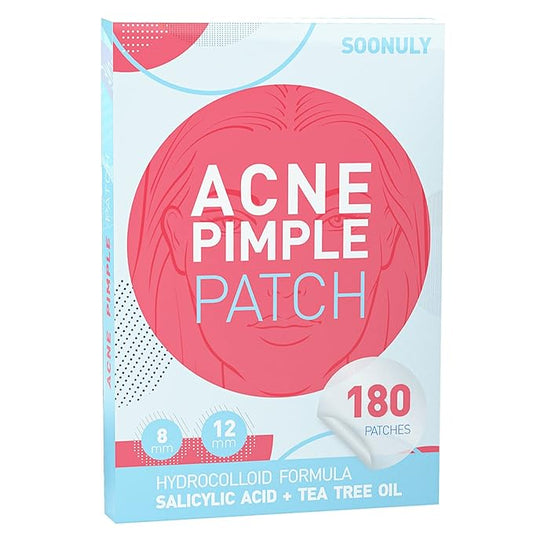 Pimple Patches for Face - 180 Hydrocolloid Acne Pimple Patches Salicylic Acid with Tea Tree Oil for Zit Blemish Spot Covers Invisible Pimple Stickers Not Tested on Animals