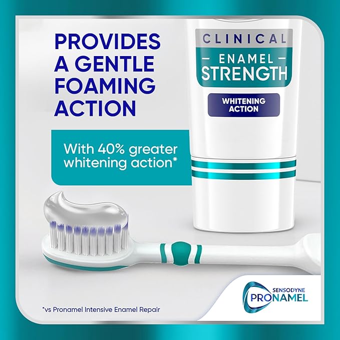 Sensodyne Pronamel Clinical Enamel Strength Toothpaste, Whitening Action, 3.4 oz (3 Pack)