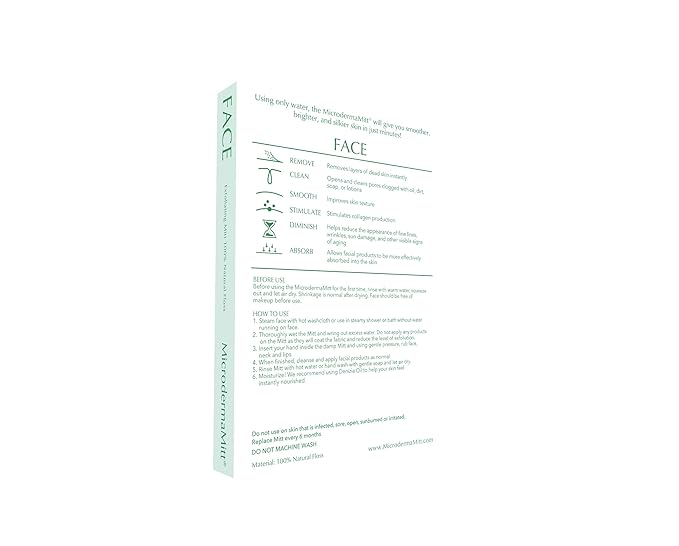 MicrodermaMitt Deep Exfoliating Mitt Scrub for Face, Lips & Neck - Dead Skin & Blackheads Remover - Gentle Facial Scrubber - Exfoliator Glove for Shower - Women Skin Care