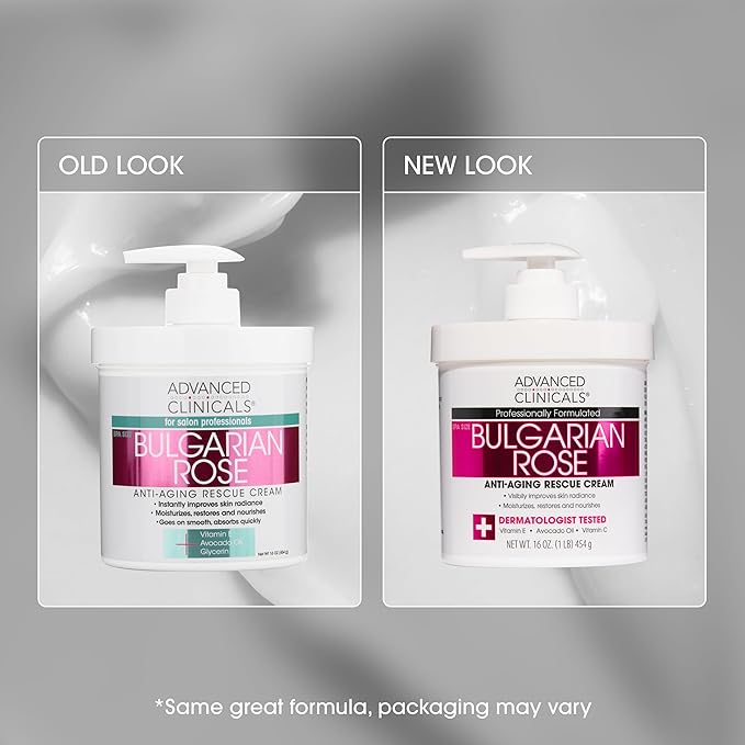 Advanced Clinicals Bulgarian Rose Lotion For Women | Rose Scented Vitamin C Body Lotion Cream | Anti Aging Vitamin E Moisturizer Body Butter Improves Look Of Sagging Dry Skin & Texture, 16 Oz, 2-Pack