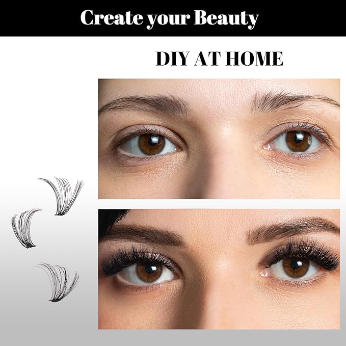 Lash Clusters 320pcs Individual Lashes 30D&40D&60D DIY Lash Extensions D Curl Lash Clusters False Eyelashes Natural Look 11-20mm Mix Cluster Eyelash Extensions EASY TO USE (30D+40D+60D-0.07D)