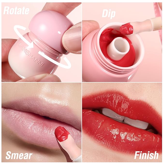 Glow Lip Balm Plumping Moisturizing Lip Balm For Dry, Chapped Lips, Sheer Tint Color, High Shiny Lip Gloss Non-stick Lip Stian Lipstick, Lip Sleeping Mask Nourish & Hydrate Tinted Lip Balm(4# Orange)