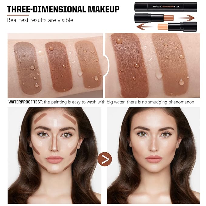 4 Colors Cream Contour, Stick Palette, Contouring Concealer,