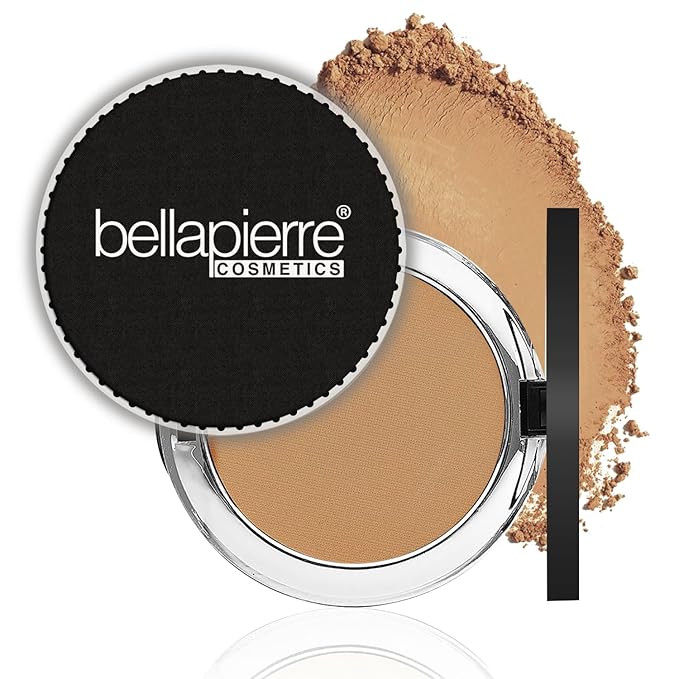 bellapierre Compact Mineral Foundation SPF 15 | Vegan & Cruelty Free Natural Makeup | Full Coverage Matte Foundation | Hypoallergenic | Oil & Talc Free - 0.35 Oz - Café