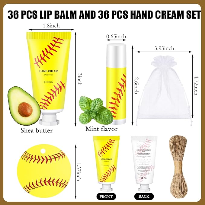 144 Pcs Softball Lip Balm Hand