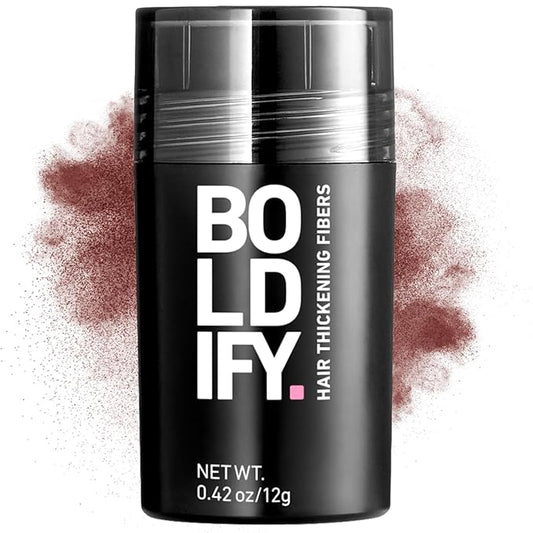 BOLDIFY Hair Fibers (12g) - Fill In Thinning and Fine Hair for an Instantly Fuller, Thicker Look - 14 Shades for Women & Men - Dark Auburn
