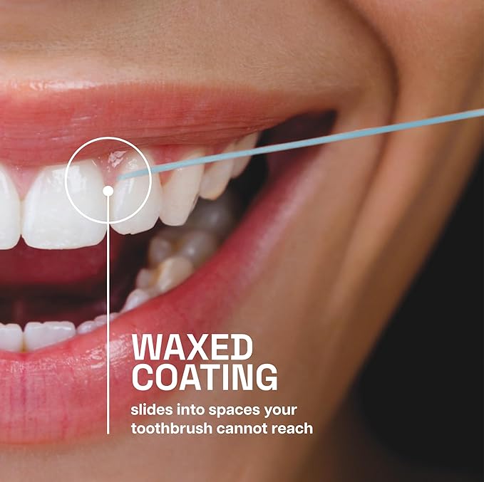 REACH Cool Mint Dental Floss, Fresh Mint, Plaque Remover for Teeth, Shred Resistant, Waxed, Easy on Gums & Teeth, Fresh Breath, Oral Care, PFAS Free, for Adults & Kids, 1 Pack, 55yd